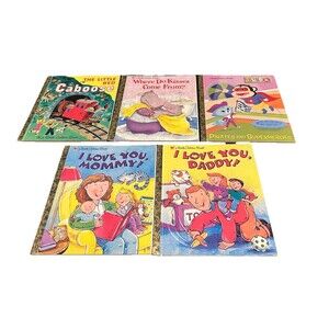 Little Golden Books Lot of 5 Caboose Julius Jr I Love You Mommy Daddy Kisses